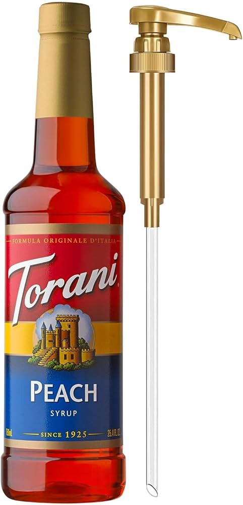 Torani Peach Syrup for Drinks, Flavoring for Iced Tea, Lemonade, and Sodas, Pump Included, 25.4 O... | Amazon (US)