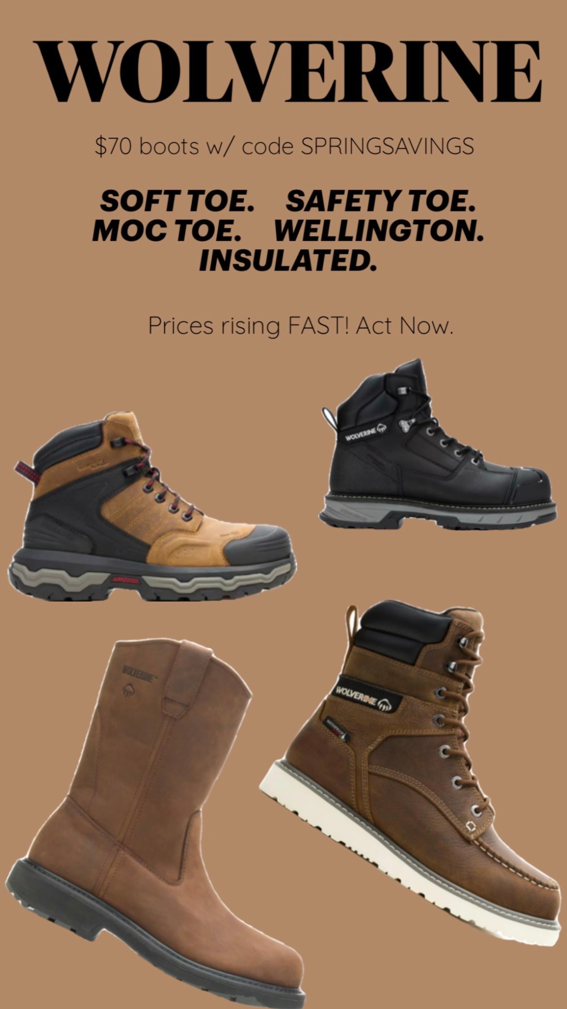 Work chews through boots. Save on new boots right now with code: SPRINGSAVINGS

FREE Standard Shipping on $99 orders or more.

Keep your feet safe & comfy 💪🏼


#LTKMens #LTKWorkwear #LTKSaleAlert