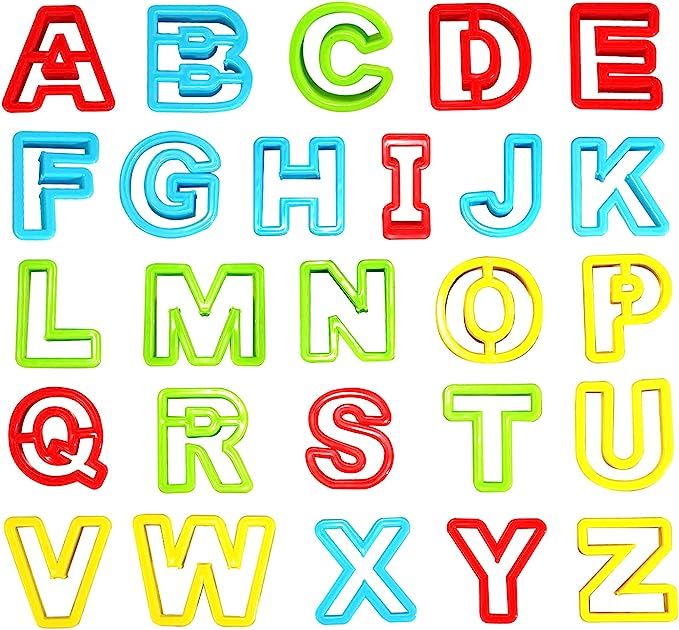 Rimobul Alphabet Dough Cutter Kit with 26 Capital Letters,Clay Dough Tools Set & Play Dough Non-T... | Amazon (US)