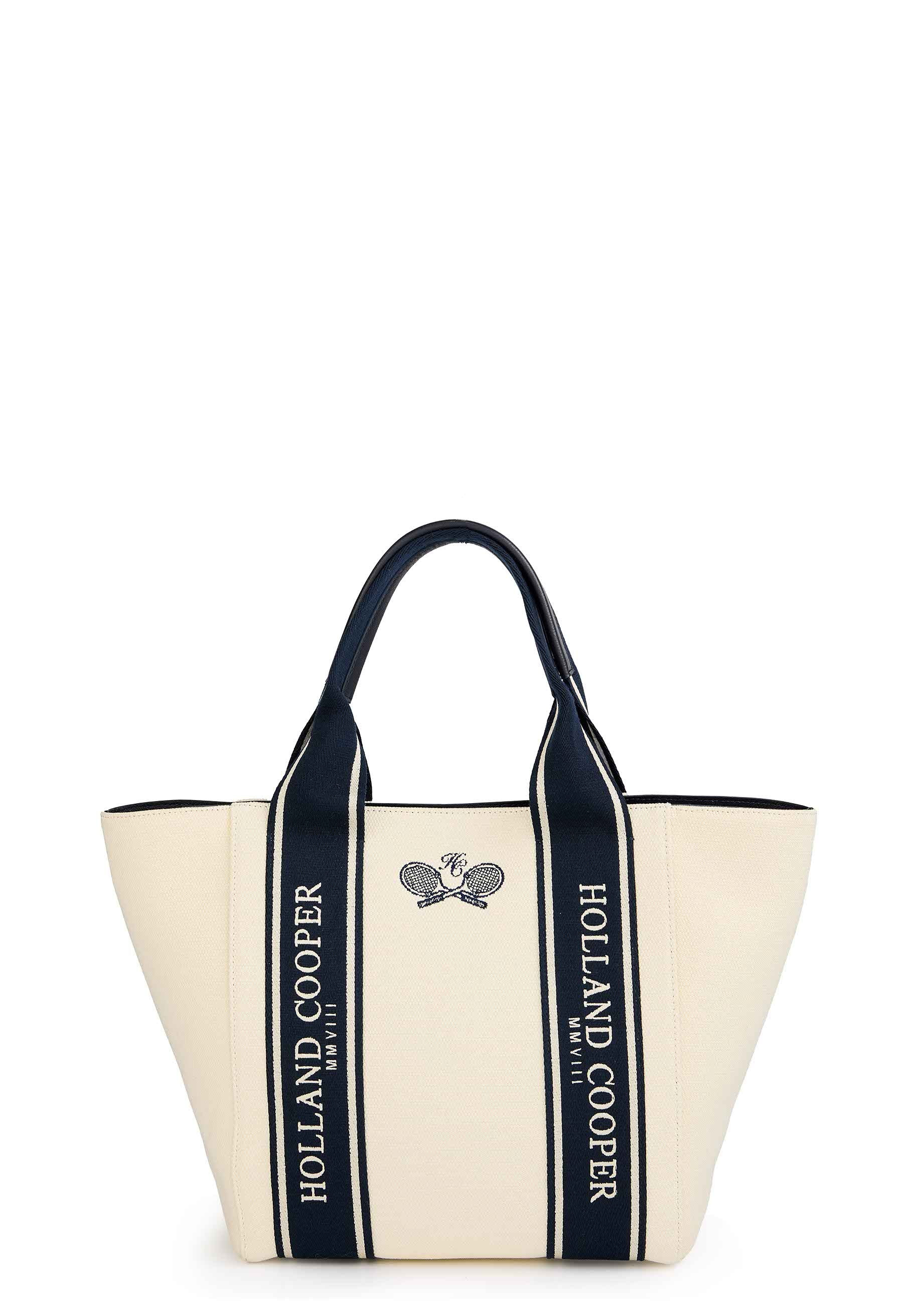 Racquets Tote (Ecru Navy) | Holland Cooper