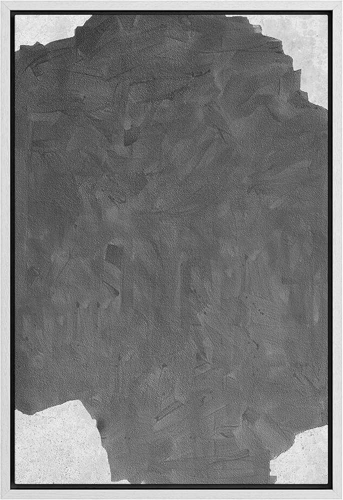 SIGNWIN Framed Canvas Print Wall Art Black Gray Dark Grunge Color Field Abstract Geometric Illust... | Amazon (US)