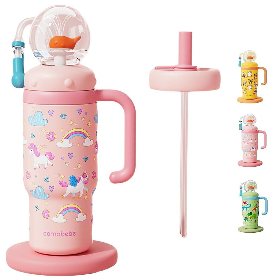 Stainless Steel Whale Fountain Tumbler with Handle, Drinking Cup with Whale Squirt, 24oz Whale Wa... | Amazon (US)