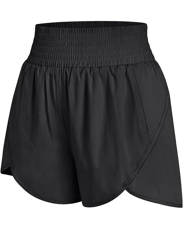 AUTOMET Womens Athletic Shorts High Waisted Running Shorts Gym Workout Shorts Casual Comfy Sport ... | Amazon (US)
