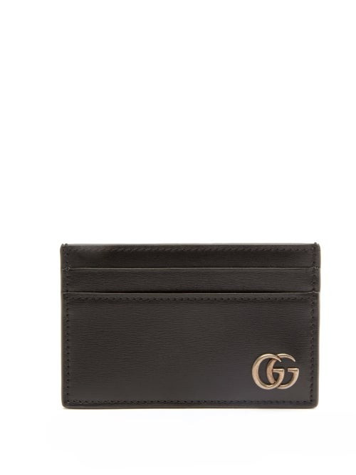 Gucci - GG Marmont Grained-leather Cardholder - Mens - Black | Matches (US)
