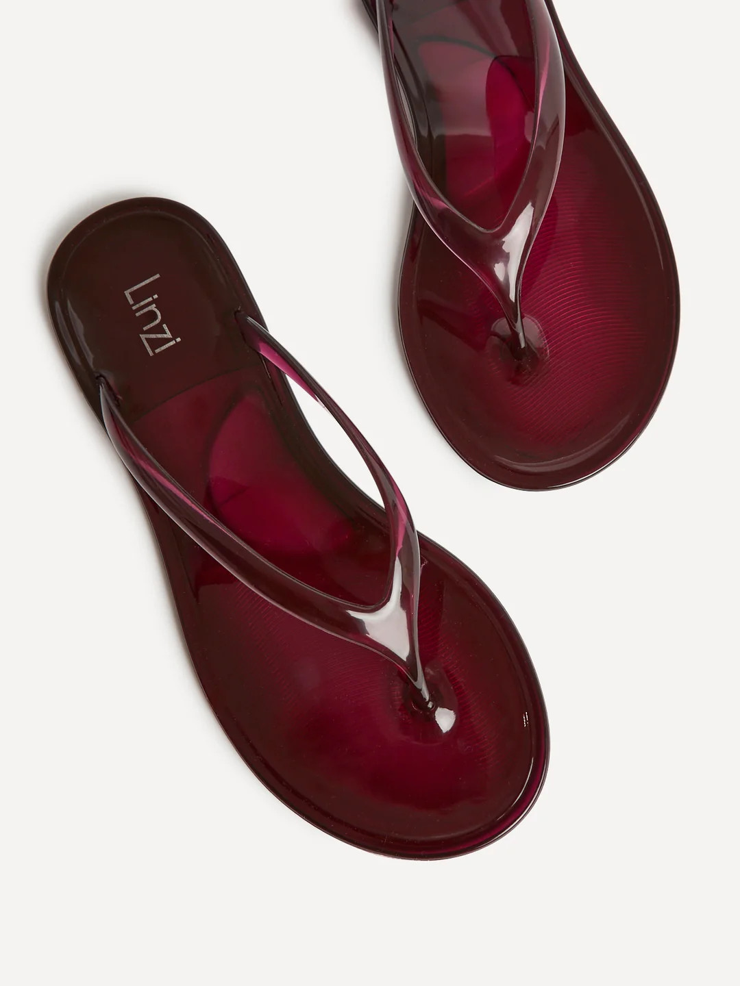 Marine Burgundy Jelly Flip Flops | Linzi Shoes