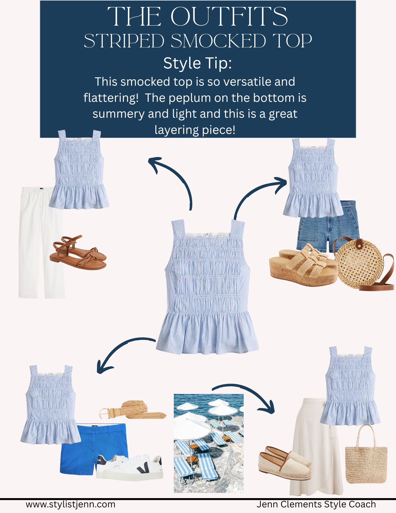 This week’s capsule is all about making the most of fewer pieces.
Here’s how I styled the Striped Smocked Top 4 different ways — all shoppable right here.
✔️ All pieces under $75
✔️ 40–70% off during the All-Star Sale
📩 Full calendar in my email or pinned in stories! 

 #LTKSeasonal #LTKOver40 #LTKSaleAlert