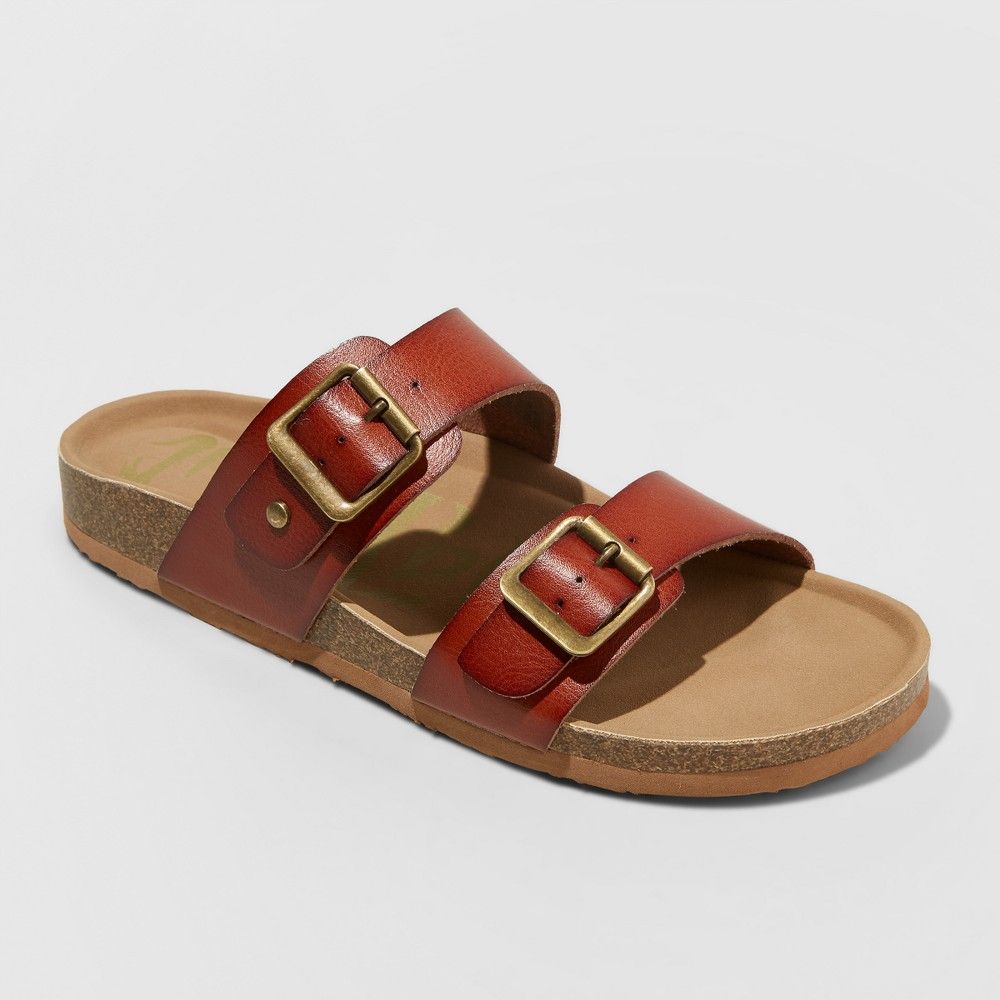Women's Mad Love Keava Footbed Sandals - Cognac 6, Red | Target
