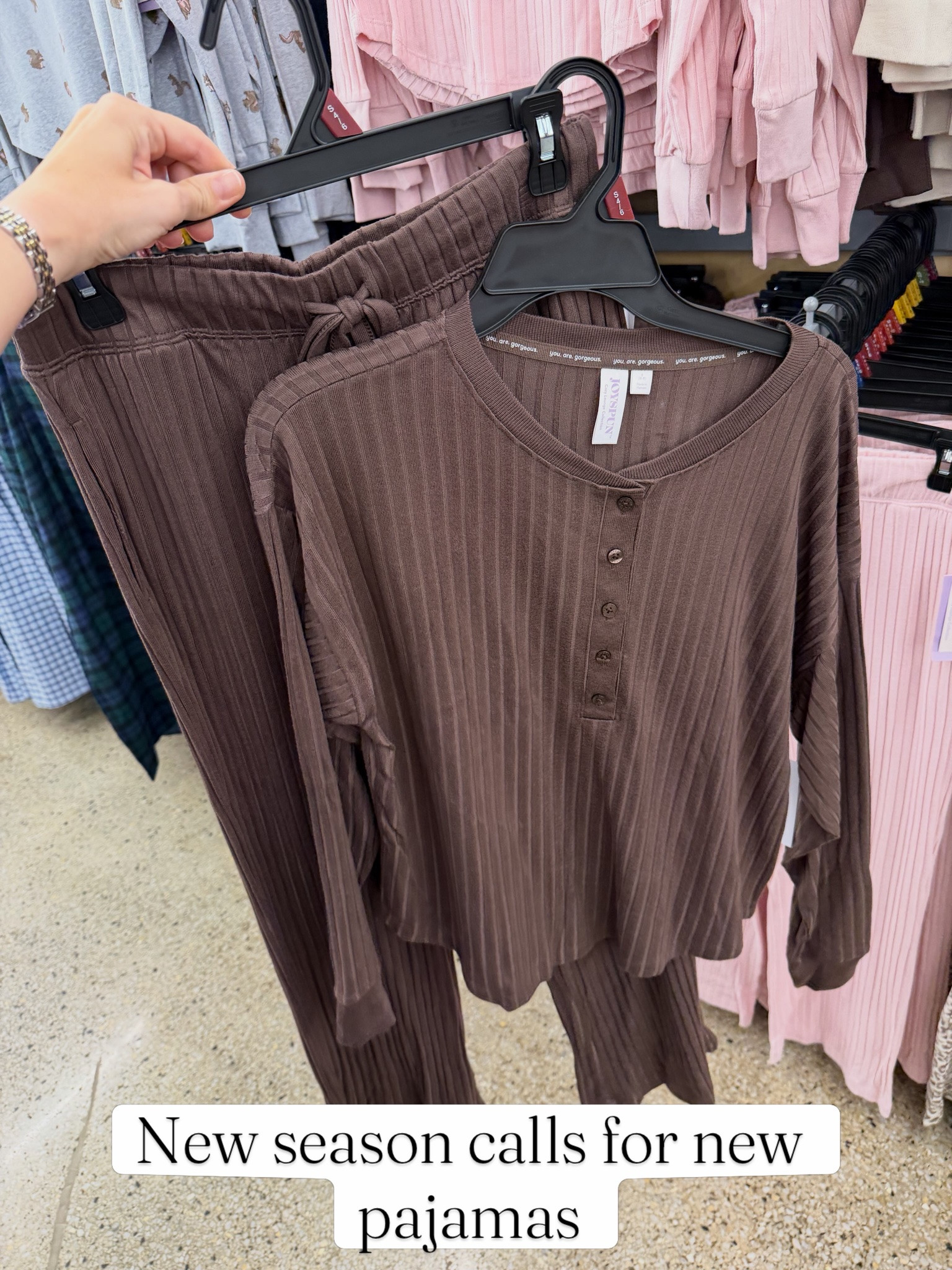 Walmart pajamas in this new chocolate brown shade! So good. #walmartfashion