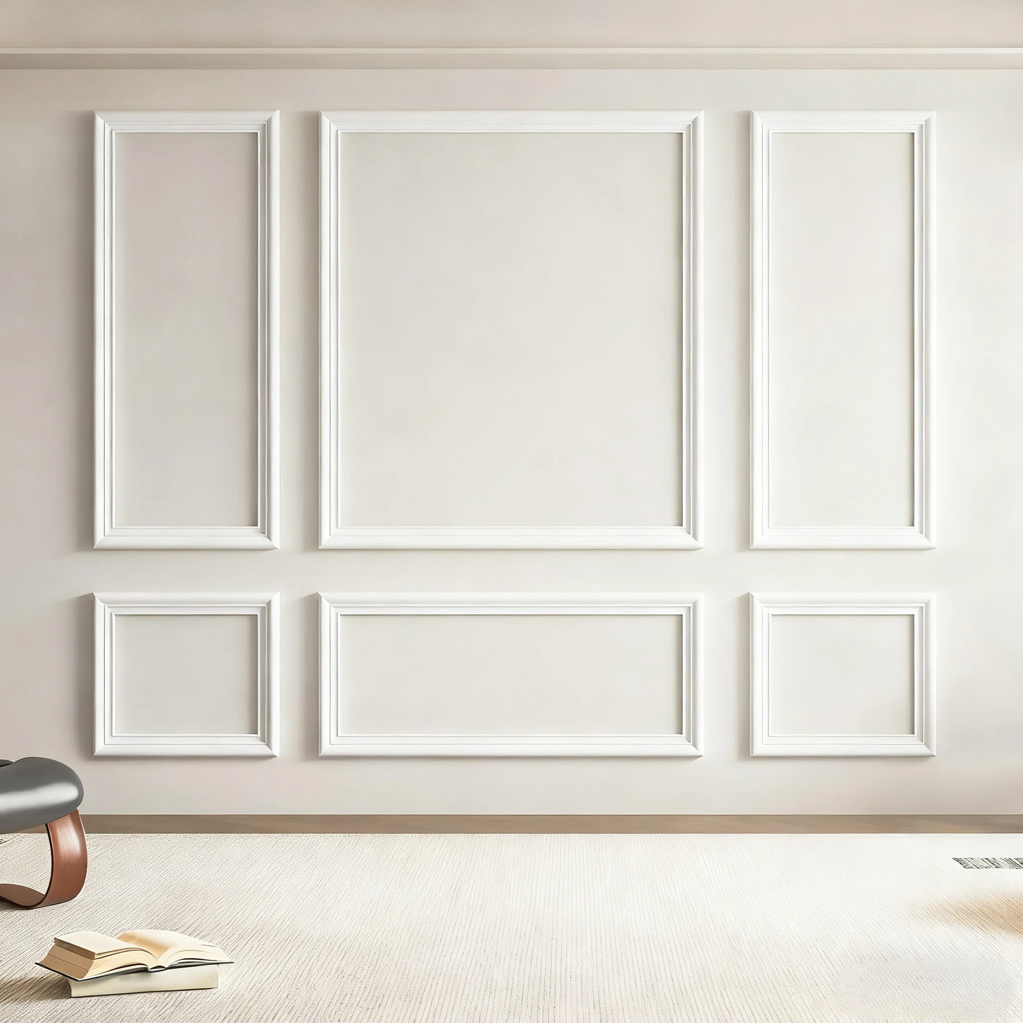 Pre-Cut Wall Molding,Ready-to-Assemble Wainscoting Panels for Interior Wall Décor,Living Room,Be... | Wayfair North America