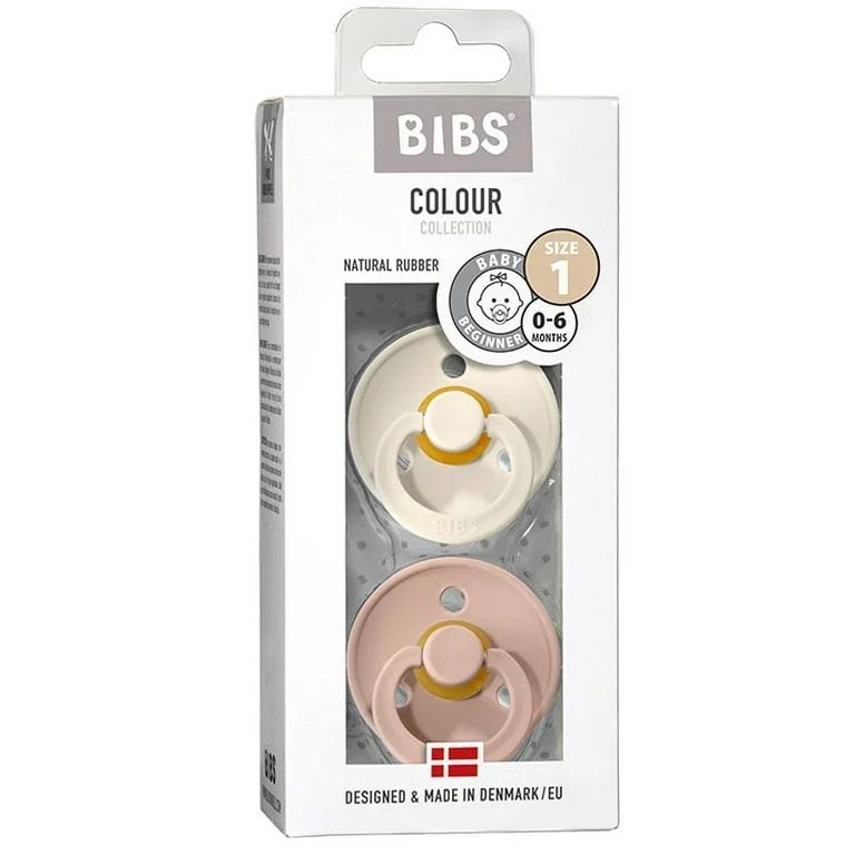Bibs Colour Latex Pacifier - 0-6 Months - Size 1 - 2pk - Blush/Ivory | Walmart (US)
