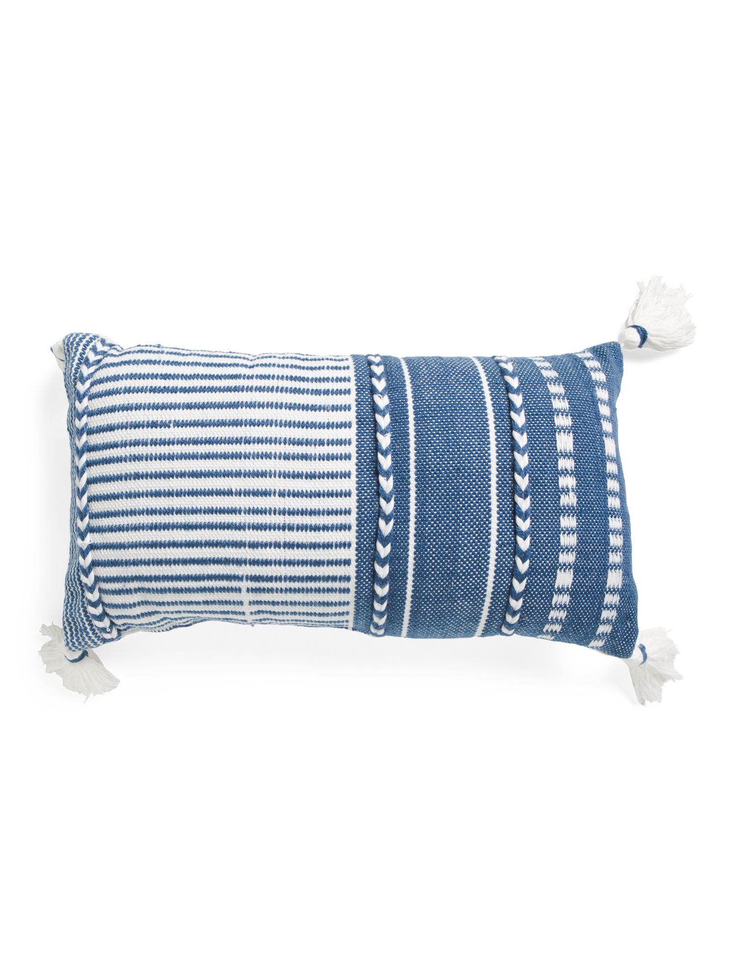 14x24 Indoor Outdoor Striped Pillow With Tassels | TJ Maxx