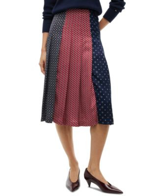 Tommy Hilfiger Women's American Icons Pleated Midi Skirt - Purple | Macy's