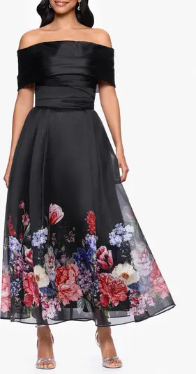 Placed Floral Off the Shoulder Gown | Nordstrom