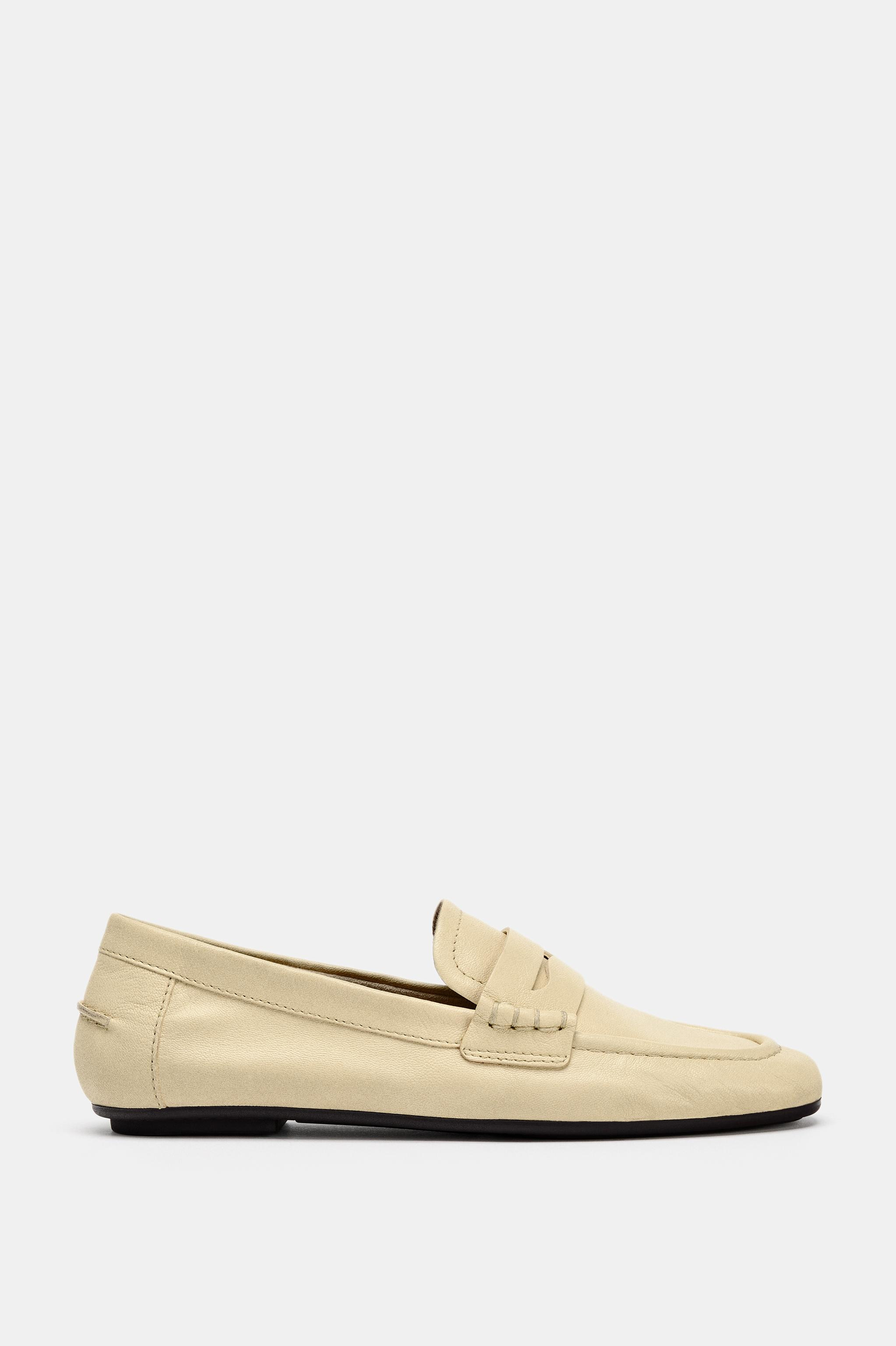 LEATHER PENNY LOAFERS | Zara US