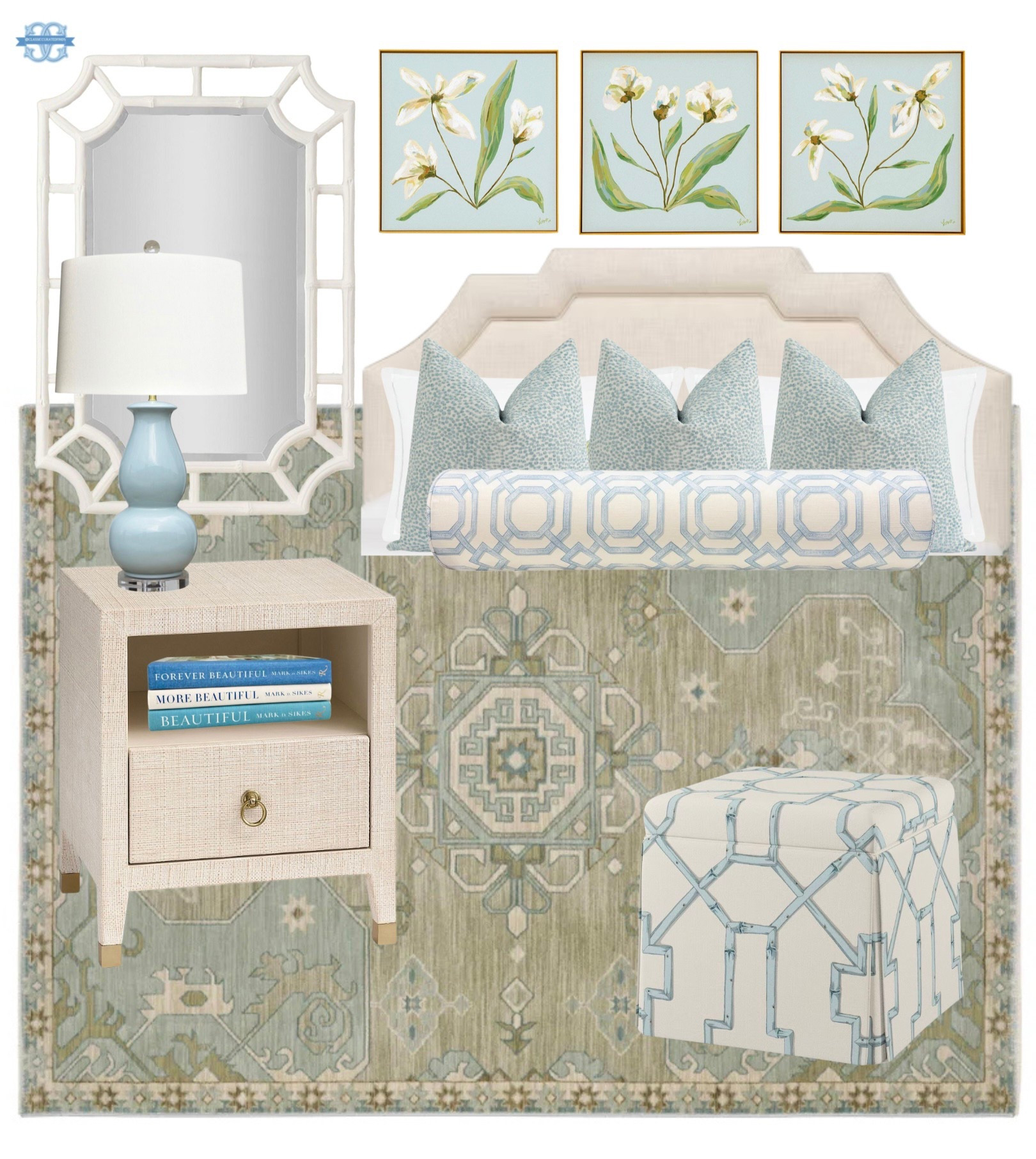 Soft blue and green bedroom inspo🩵

Grandmillennial, Home Decor, Bedroom Decor, Headboard, Rug, Nightstand, Mirror, Coastal Decor

#LTKHome