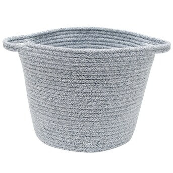 allen + roth Coiled rope 15-in W x 10-in H x 12-in D Gray Fabric Basket | Lowe's