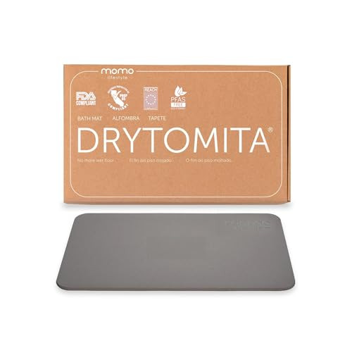 Momo Lifestyle Stone Bath Mat Drytomita – Quick Drying Diatomaceous Earth, Ultra Absorbent 23.6" X 15.4" Graphite Gray | Amazon (US)