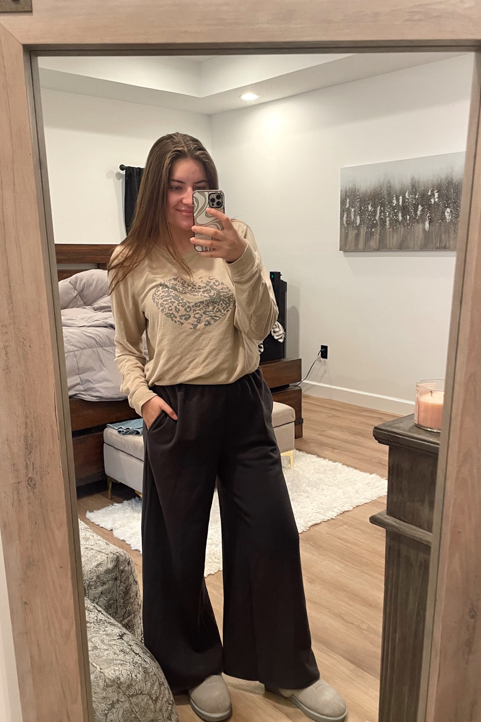 Lazy Saturday morning OOTD 🖤 might never take off these wide leg sweats from target! 

#LTKstyletip #LTKfindsunder50 #LTKU