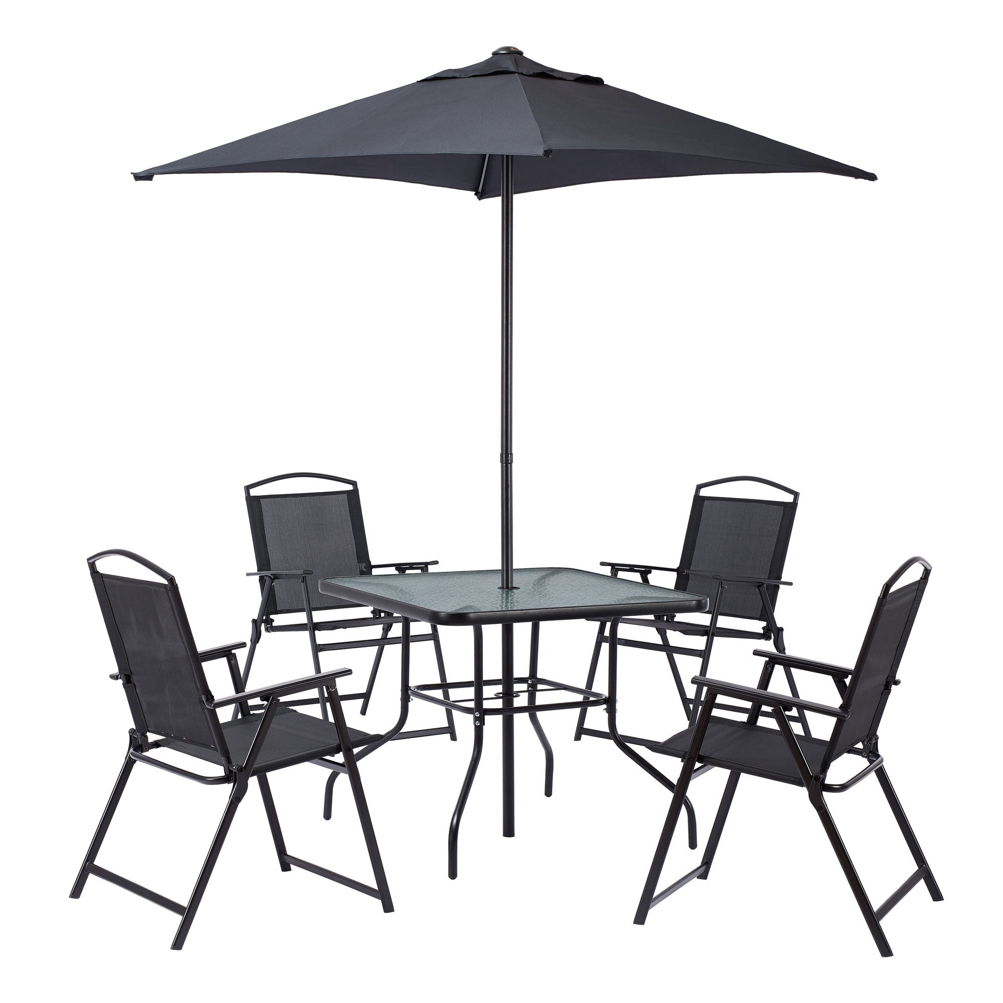 Mainstays Albany Lane 6-Piece Outdoor Patio Dining Set, Black | Walmart (US)