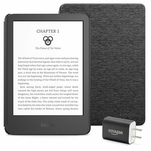 Kindle Essentials Bundle including Kindle (2024 release) - Black, Fabric Cover - Black, and Power Adapter | Amazon (US)
