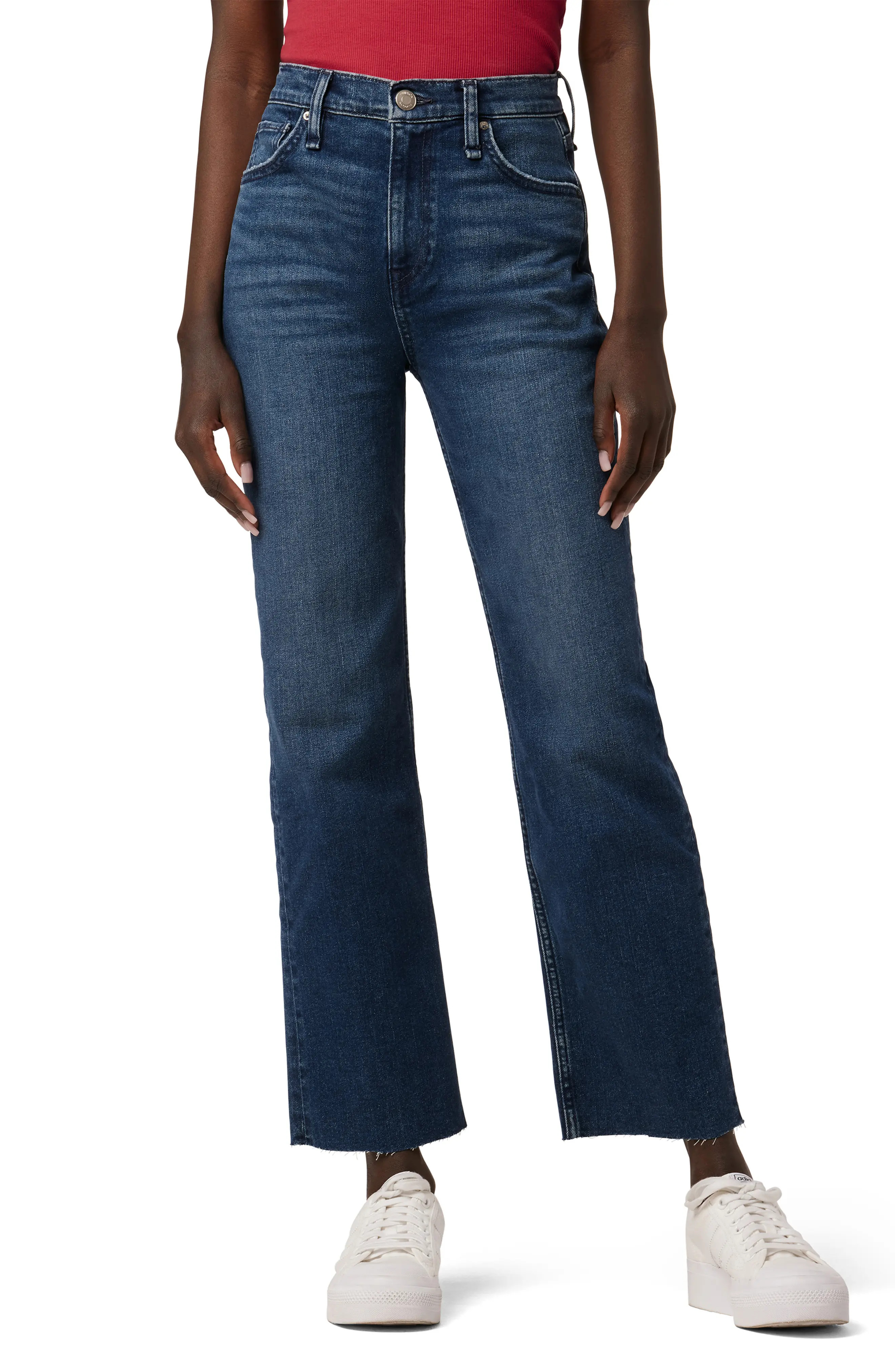 Hudson Jeans Remi Raw Hem High Waist Crop Straight Leg Jeans in Deep Dive at Nordstrom Rack, Size 32 | Nordstrom Rack