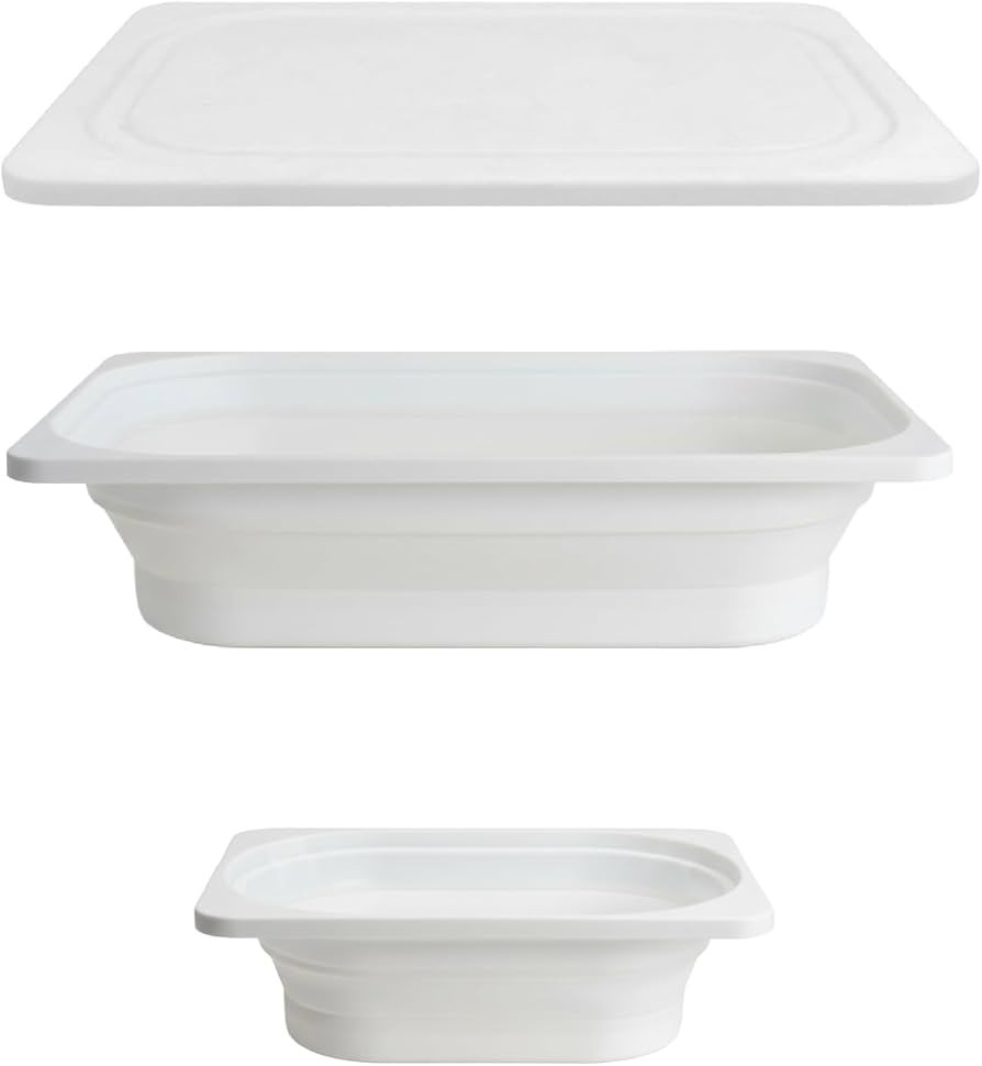 7 Days of Play Collapsible Storage Bins, 2-Pack, Large Bin with Lid + Small Bin, Plastic Dish Tub... | Amazon (US)