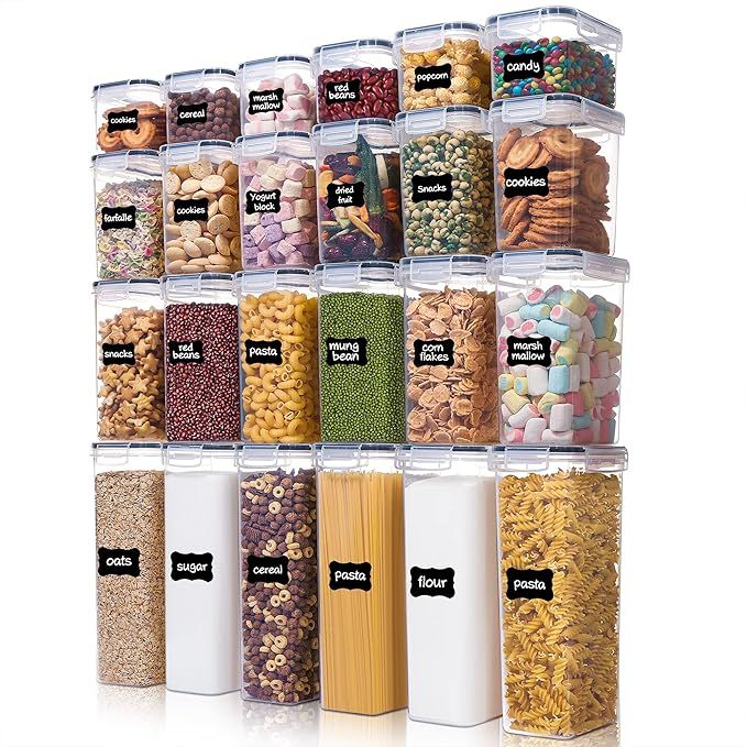 Airtight Food Storage Containers with Lids, Vtopmart 24 pcs Plastic Kitchen and Pantry Organizati... | Amazon (US)