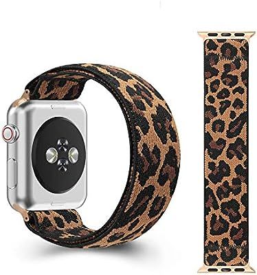 CreateGreat Leopard/Cheetah Elastic Bands Compatible with Apple Watch 38MM,40MM,Re-Design with Do... | Amazon (US)