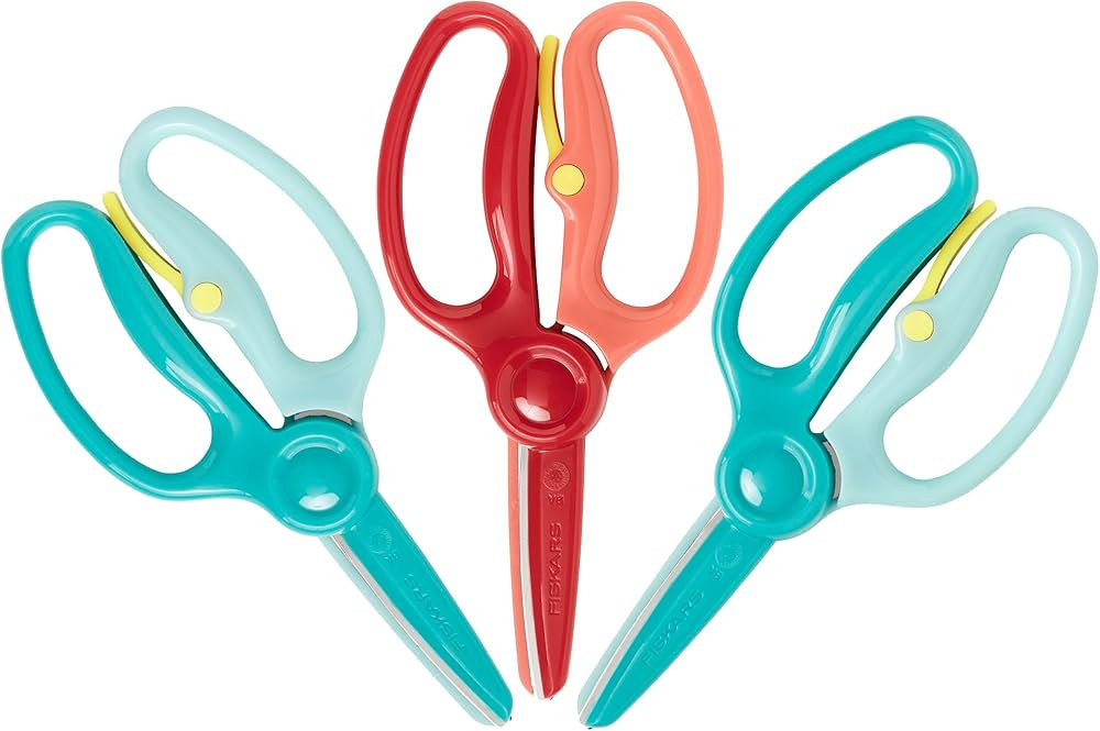 Fiskars Training Scissors for Kids 3+ with Easy Grip (3-Pack) - Toddler Safety Scissors for Schoo... | Amazon (US)