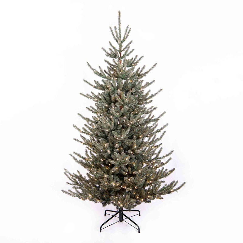 (B25) Pre-Lit Iced Highlander Spruce Christmas Tree, 7.5' | At Home