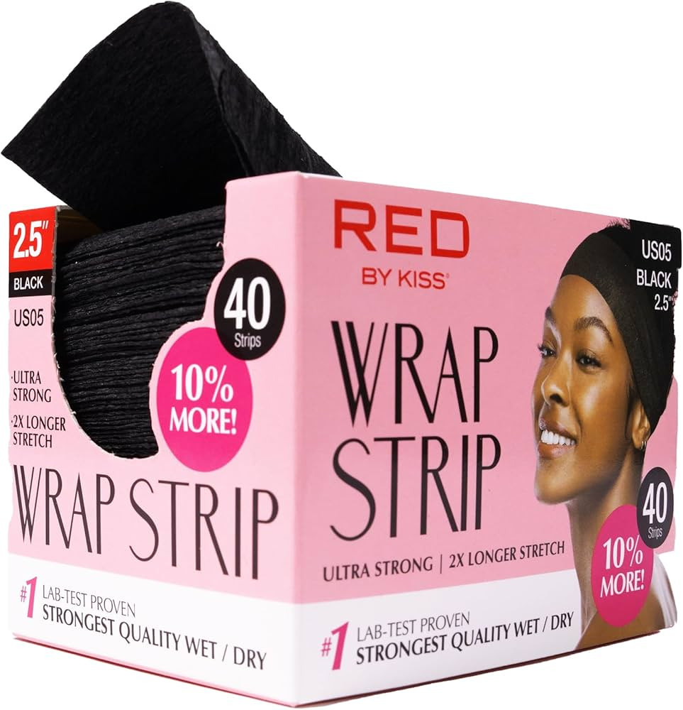 Red by Kiss Hair Wrapping Strip, Ultra Strong 2X Longer Stretch, 40 Strips, Suitable for Wet/Dry ... | Amazon (US)