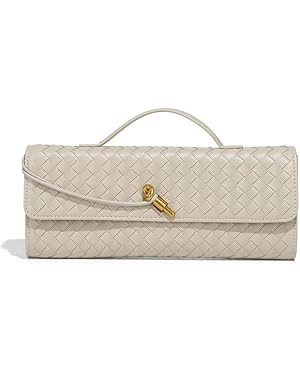 LMKIDS Woven Evening Bag Clutch Purses For Women, Woven Leather Crossbody Bag Purse For Women Sho... | Amazon (US)