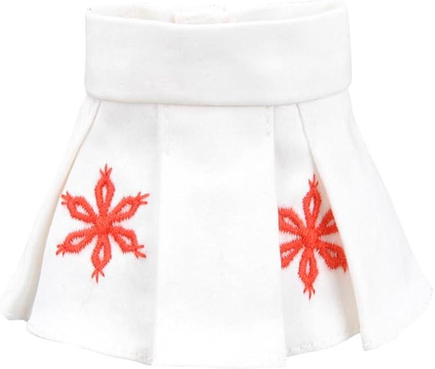 E-TING Santa Clothing for elf Doll Christmas Decoration (White Embroidered Skirt) | Amazon (US)