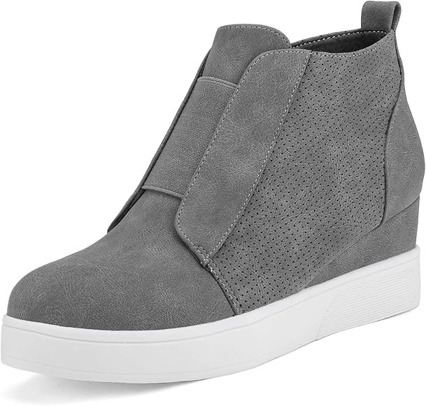 DREAM PAIRS Women’s Platform Wedge Sneakers Ankle Booties | Amazon (US)