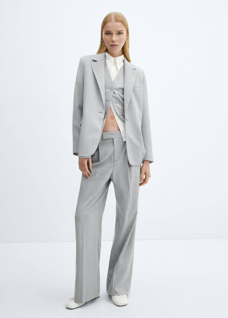 Pinstripe suit blazer -  Women | Mango United Kingdom | MANGO (UK)