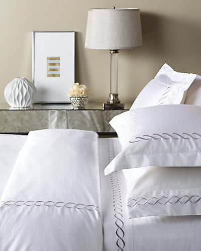 Home Rope Embroidered 600TC Cotton Duvet Set | Gilt