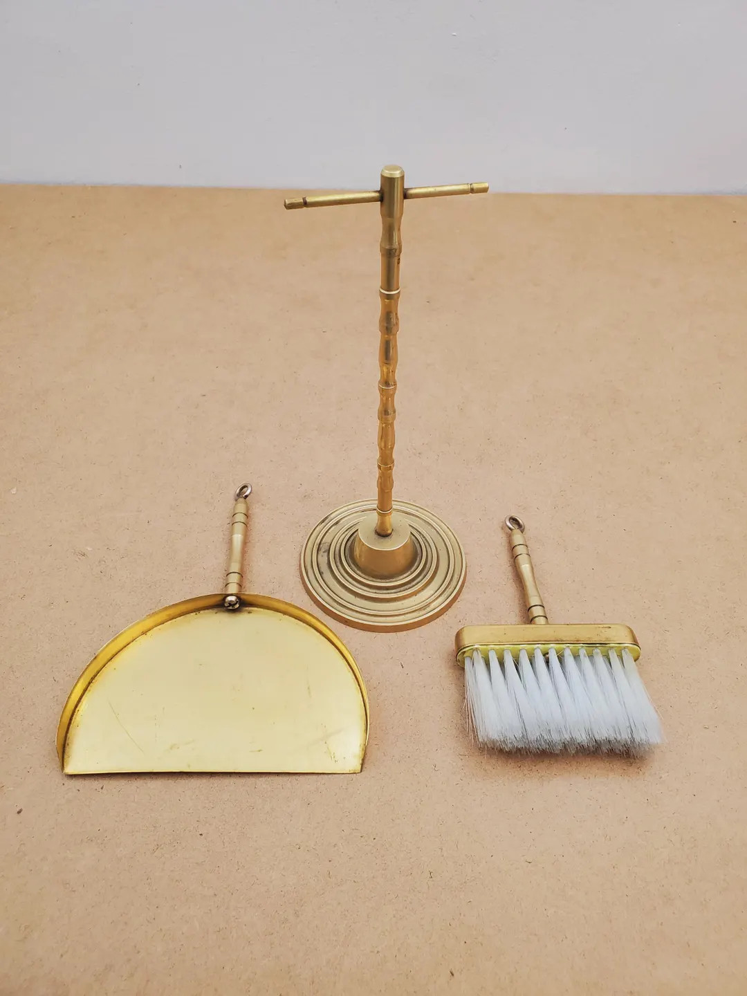 Brass Broom and Dustpan Crumber Set Silent Butler - Vintage Tapiol Copper Silent Butler Crumb Cat... | Etsy (US)