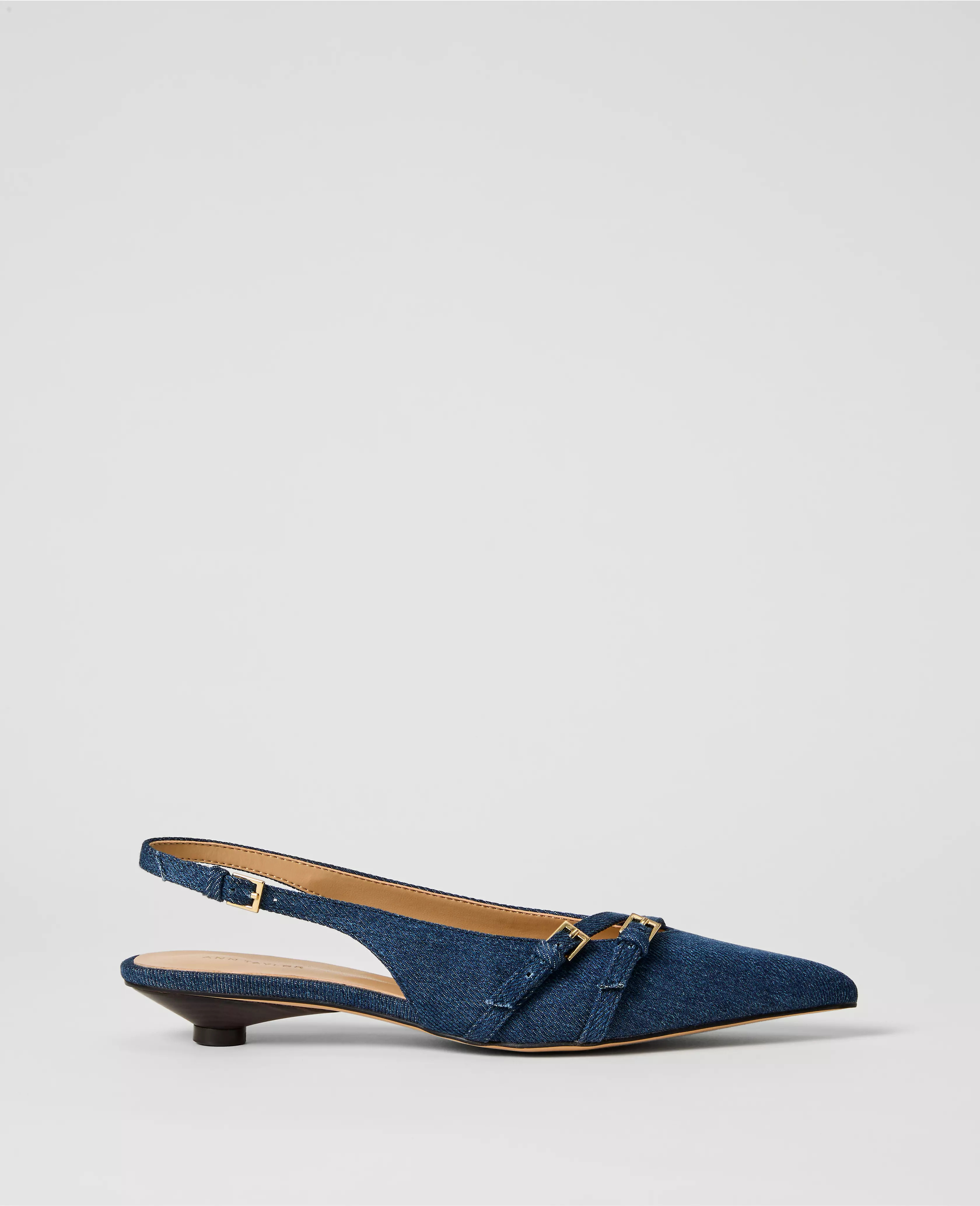 Strappy Denim Slingback Pump | Ann Taylor