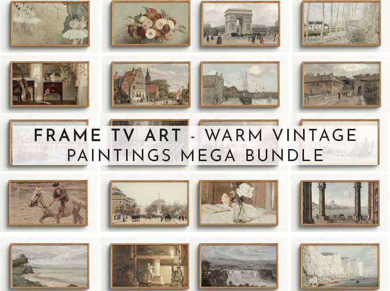 Samsung Frame TV Art Set Warm Vintage Paintings Mega Bundle 55 Files Included Vintage Frame TV Ar... | Etsy (US)