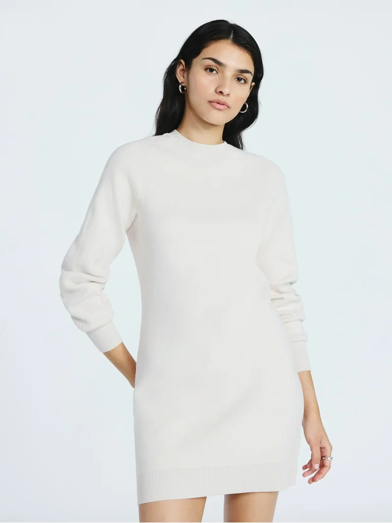 Scoop Women's Saddle Sweater Dress with Long Sleeves, Sizes XS-XXL | Walmart (US)