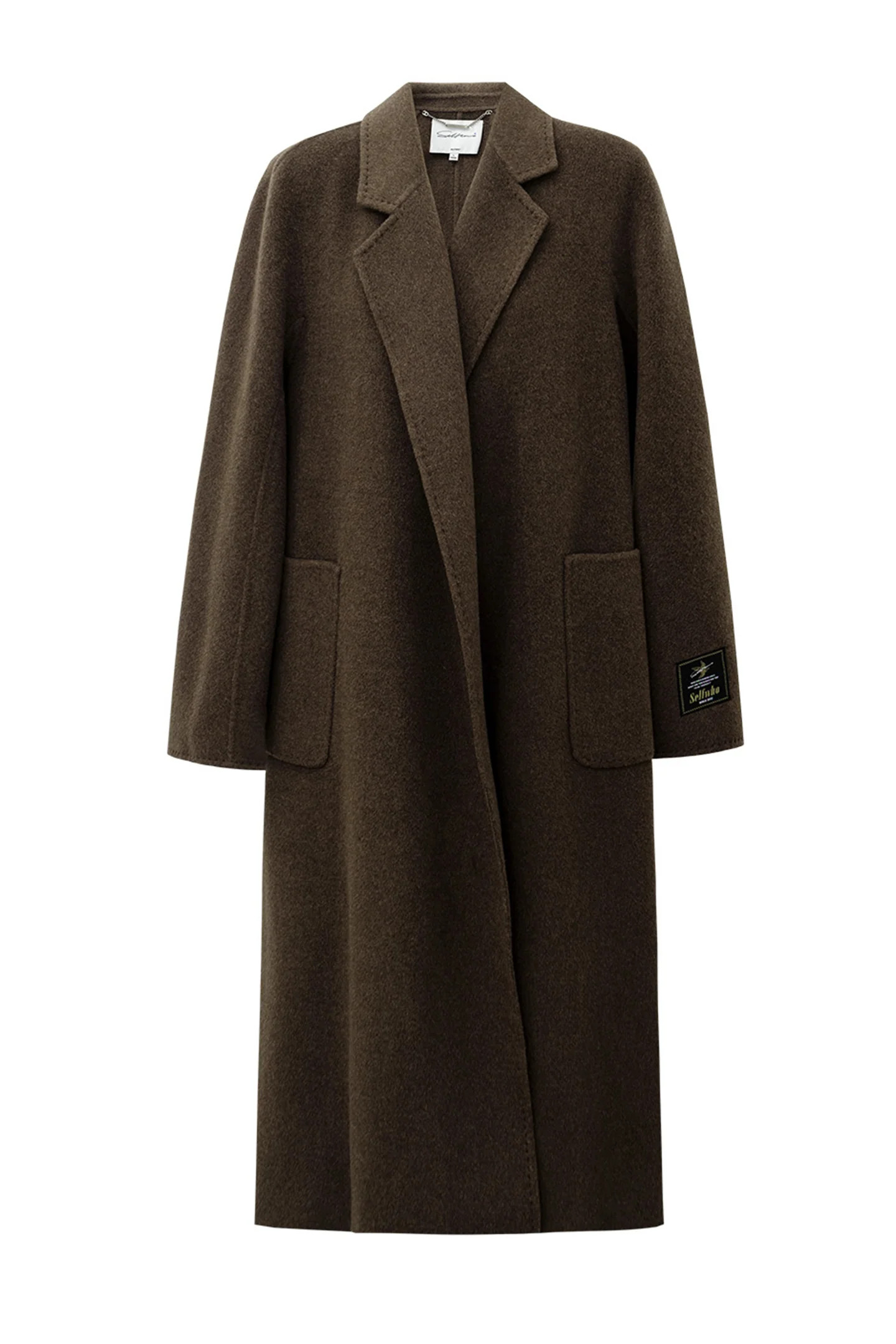 SELFWHO 100% Wool Blend Bathrobe-Style Double-Faced Coat | SELFWHO
