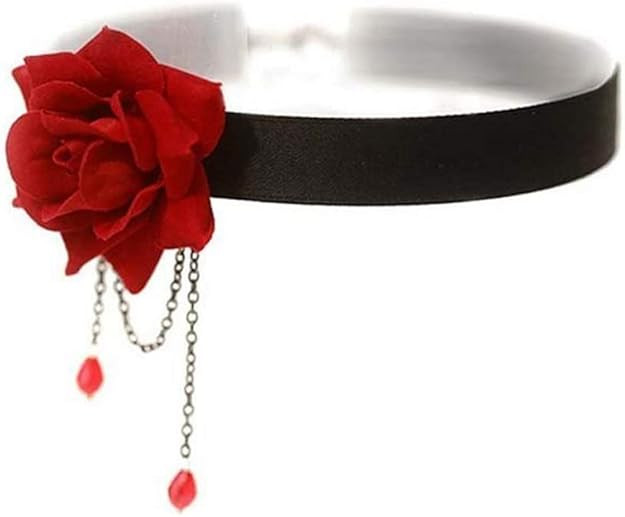 Elegant Retro Rose Flower Collarbone Chain Clavicle Necklace Gothic Lolita Black Lace Collar Chok... | Amazon (US)