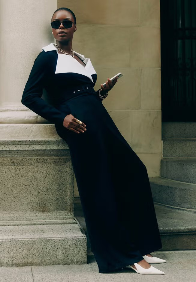 Tuxedo Knit Jumpsuit | Eloquii