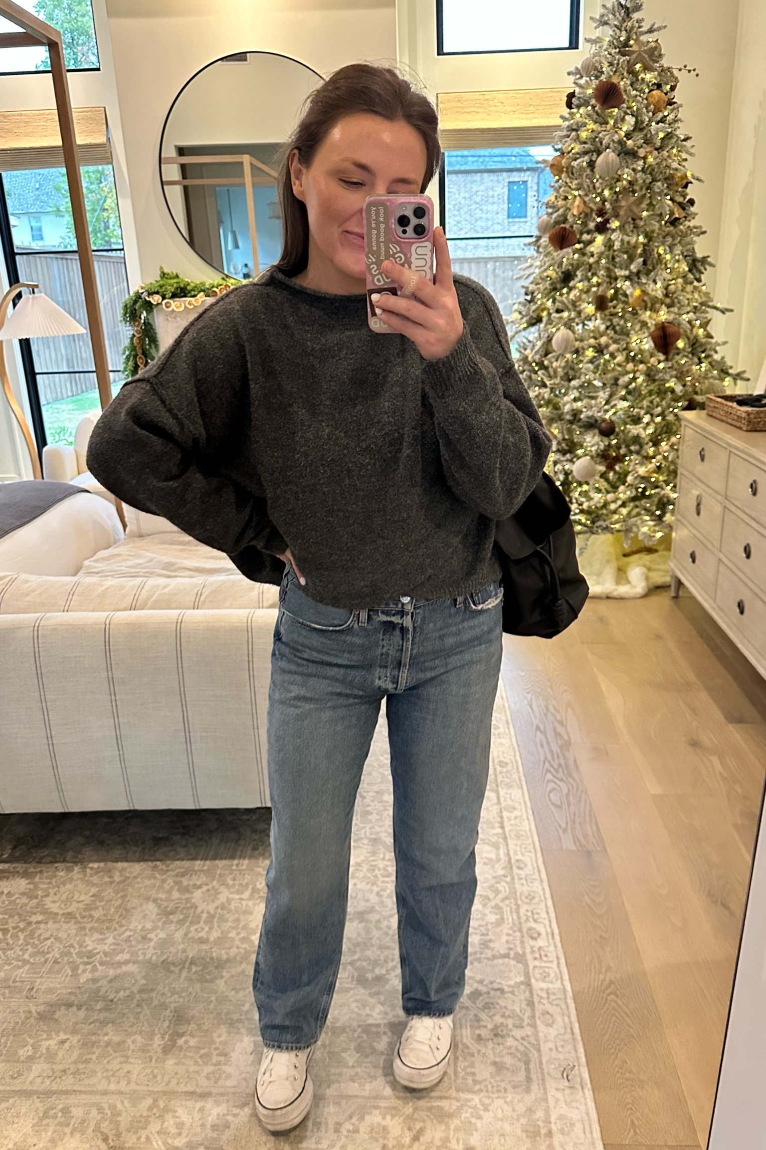 BEST jeans I own make sure you size down a full size.  I’m a 10/12 wearing a 29 color hooked! 

#LTKSeasonal #LTKmidsize #LTKstyletip