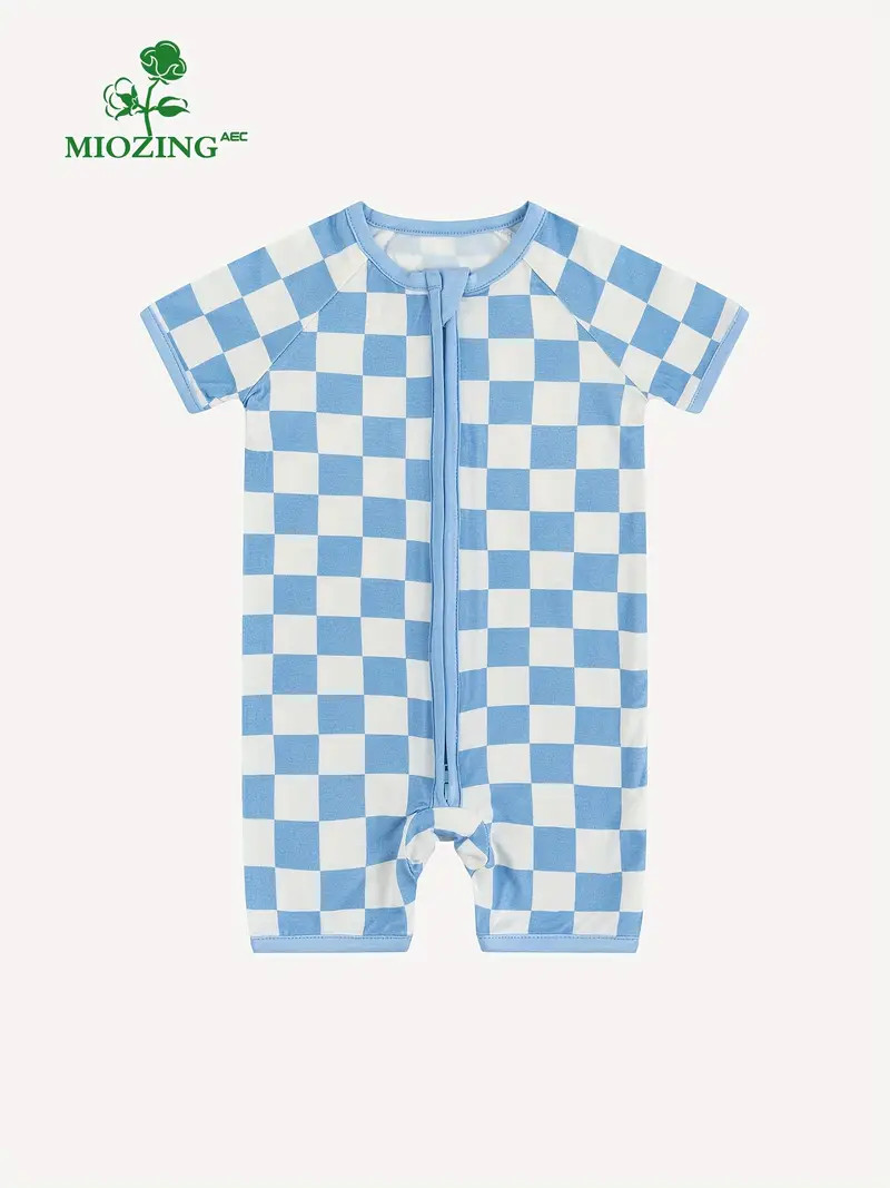 Miozing Newborn Baby Bamboo Fabric Blue Checkerboard Print - Temu | Temu Affiliate Program