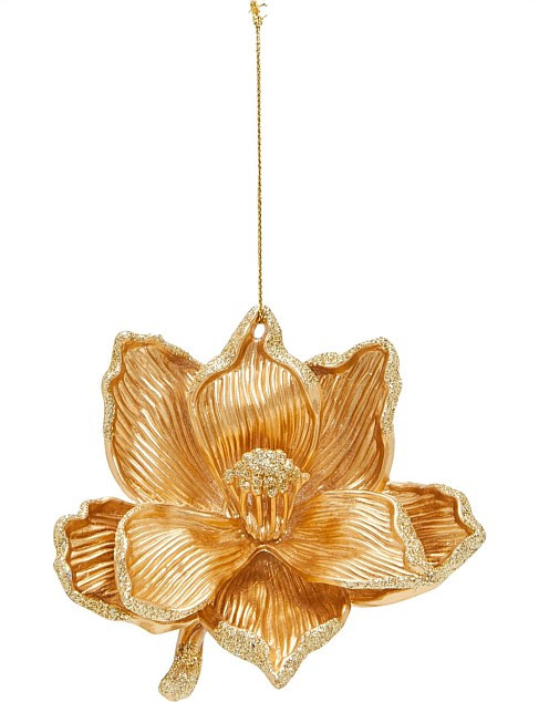 David Jones 10cm Golden Orchid Shatterproof Ornament | David Jones | David Jones (Australia & New Zealand)