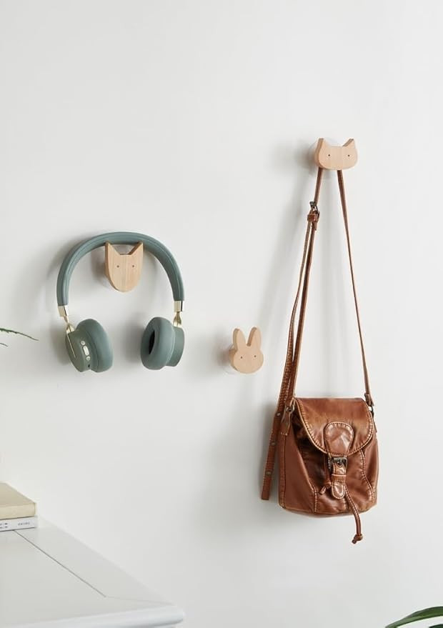 WONQEXZ Wall Hook,Child Baby Nursery Wood Wall Hook,Natural Cute Animal Coat Hooks,Wooden Hooks,C... | Amazon (US)