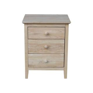 International Concepts Unfinished Solid Wood 3-Drawer Nightstand BD-8013 - The Home Depot | The Home Depot