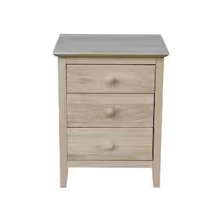 Unfinished Solid Wood 3-Drawer Nightstand | The Home Depot