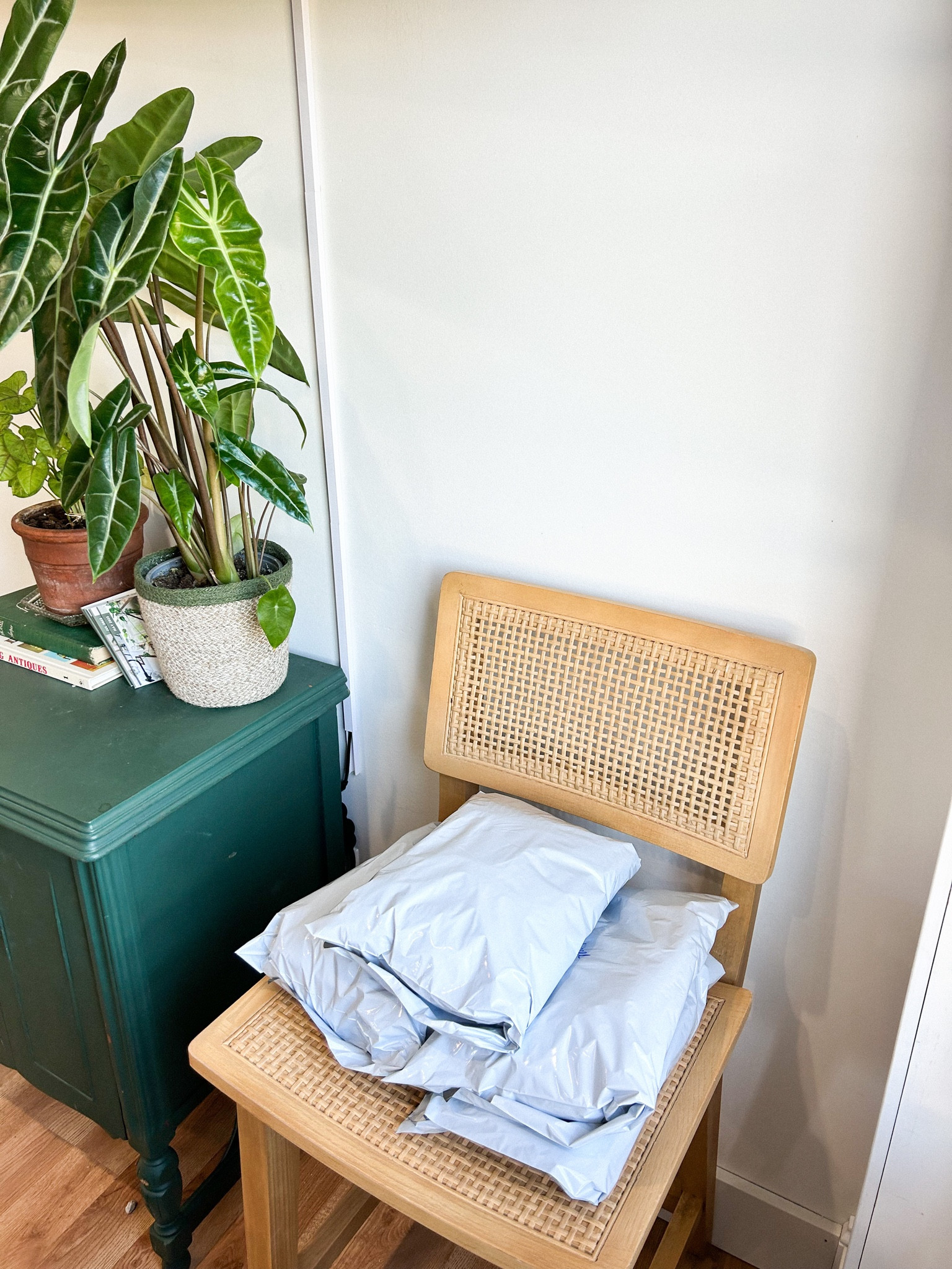 Normalizing this slow season. It’s not always a huge pile of packages and stacks of shipping labels.

I remember almost two years ago when I started this and a pile this big would have brought me to my knees. Grateful for every single one I package 🥹

Whether the pile big or small, @thryftship makes it SO easy. I will never go back to going back and forth between apps, typing in customer addresses. I appreciate you guys so much for making my business run so smoothly! 🤩

Chair is from Target!